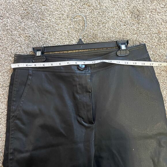 Yigal Azrouel Black Mix Medium Leather Canvas Pants Size 4 - Picture 9 of 9